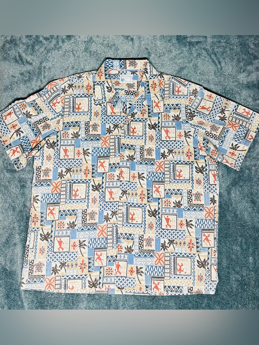 Vintage Pride of Hawaii Tiki Tribal Aloha Shirt 2XL 3XL